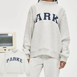Parke Official Women's Gray Sweatshirt - Varsity Mockneck - S/M 🙌🏽🙌🏽🙌🏽🙌🏽🙌🏽